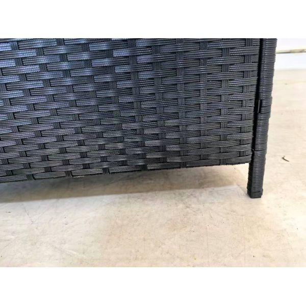Garden Storage Box with Lid (124x14x59cm) Wicker Chest for Home Organization Blanket Toy & Clothes Storage & Decor
