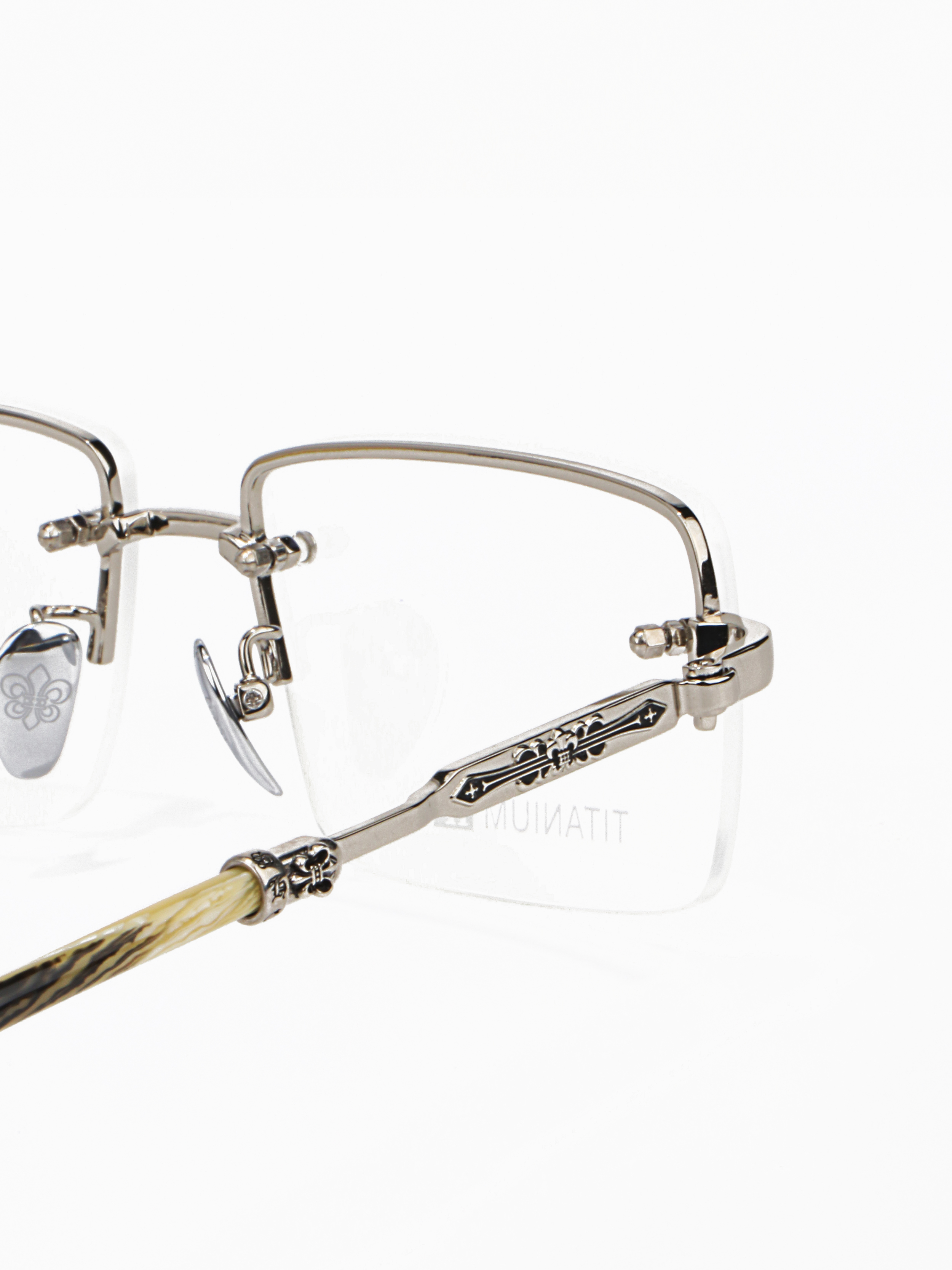 New Read Half Frame Square Black Silver Color Optical Prescription Luxury Brand Fashion Light Custom logo Glasses Eyewear Frames