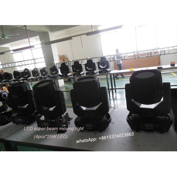 Bright White 4 * 25W IP20 LED Moving Head Light DMX 15CH Super Beam Light