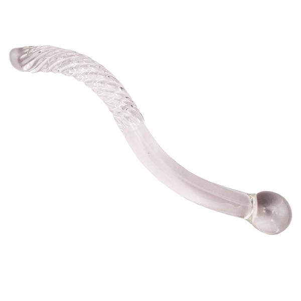 Carved Technique 250mm Crystal Glass Dildo Massage Wand for Women Yoni Wand Stick Feng Shui Style Customized Logo
