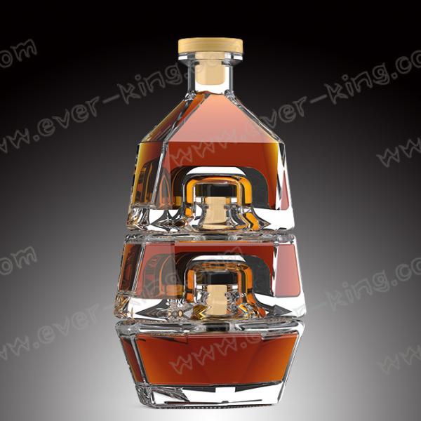 Polygonous формирует мини ясные стеклянные бутылки ликера 250 mL