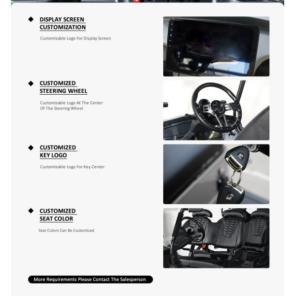 4 Wheel Electric Golf Carts with Lithium Battery Minimum Grand Clearance of 150-200mm