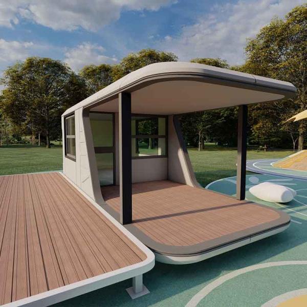 Modern Luxury Space Capsule House Steel Frame Prefabricated Space Capsule Mini with Balcony and Smart Control