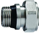 4202 Angle Type Multi-turn Brass TRV Valve for Radiator Supply DN15 Nickel Plated with PP-R Adapter x Flex. Male Nipple