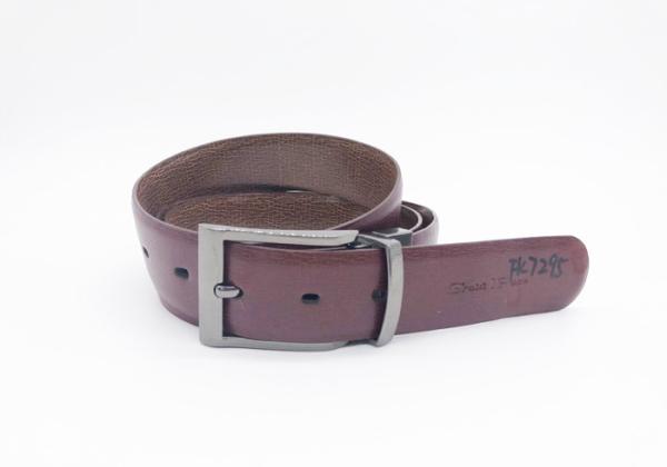 Genuine Leather Mens Reversible Belt 3.3cm Width With Vintage Hardware