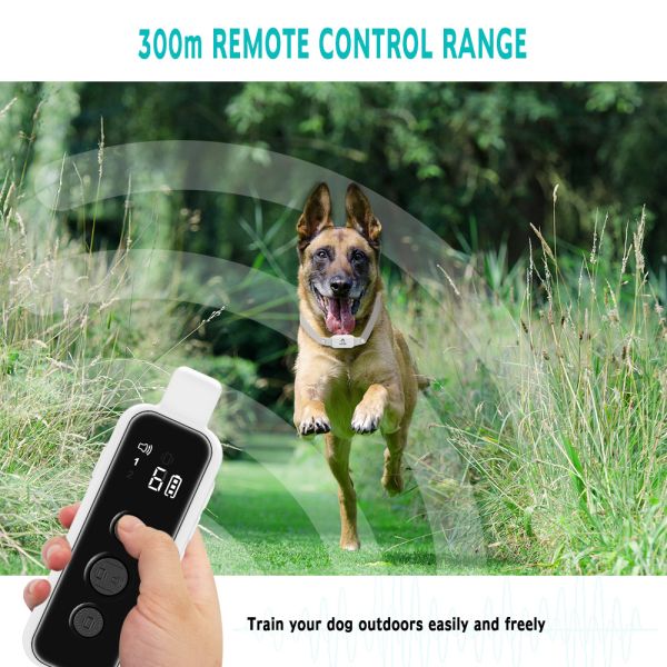 Hot Sale Rechargeable Electric Dog Training Collar 300m Range Safe Beep Vibration Remote 3 Modes Waterproof Nylon Portable Smart