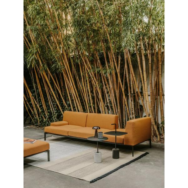 Atmosphere Hotel Large Space Corner Sectional Fabric Sofa Black Iron Feet