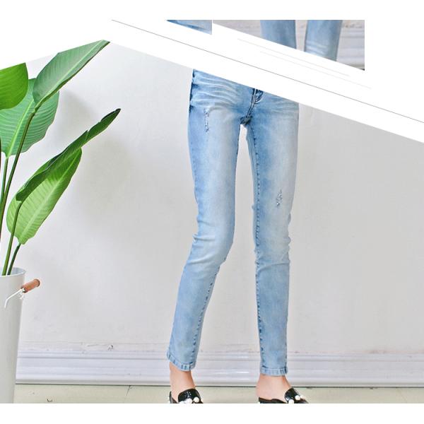 Bulk order china cheap price branded women jeans light blue fancy design ladies skinny jeans