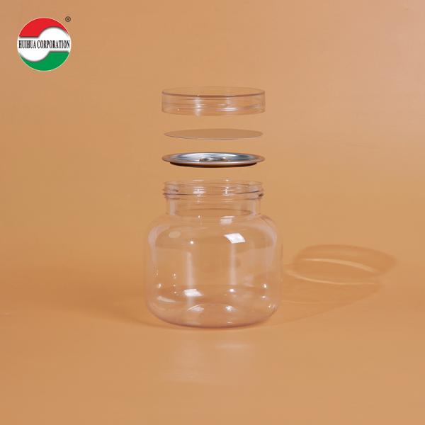 500ML PET Bottle Plastic Clear Cylinder Sealed Jar With Screw Lid HYP500-40g