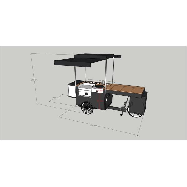 Street Food Carts Crepe Cart and Mobile Three-Wheeled Bicycles for Manufacturing Plant
