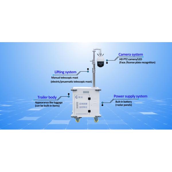 4G Artificial Intelligence Mobile CCTV Camera Trailer View Videos Surveillance System