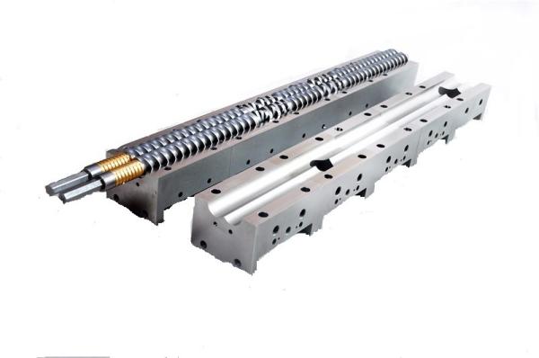 Twin Screw Shaft Plastic Extruder Screw Design Extruder Screw Parts DH2F Material