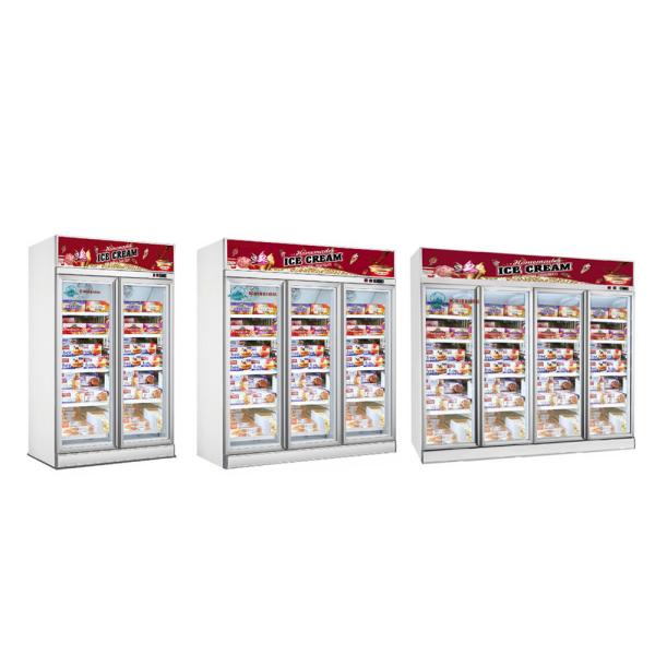 Supermarket Freezer 2000L Glass door Ice Cream Vertical Display Refrigerator Freezer