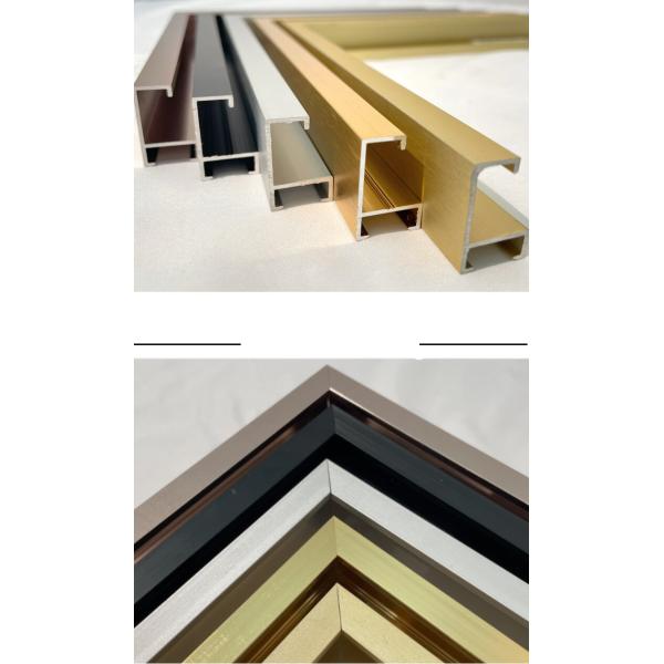 25mm Side Height Bend Mirror in Bright Gold Aluminum Alloy for Living/Bath Room Decor