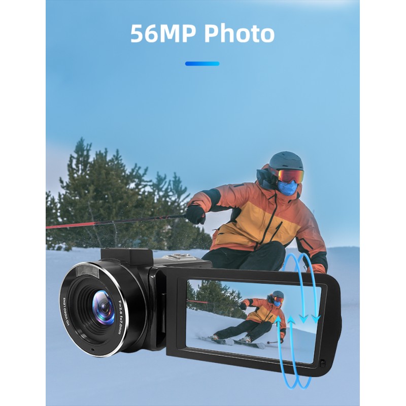 Newest 4K Video Camera Camcorder UHD Fill Light 3.0 IPS Touch Screen 18X Zoom Vlogging Camera for YouTube Live Streaming