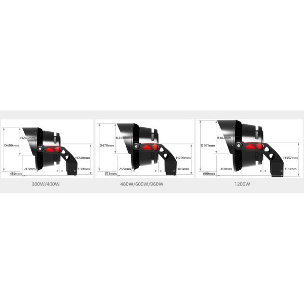 300W 6 Years Warranty Stadium LED Sports Flood Light 155LM/W 3000K/4000K/5000K/6500K For Tower Crane