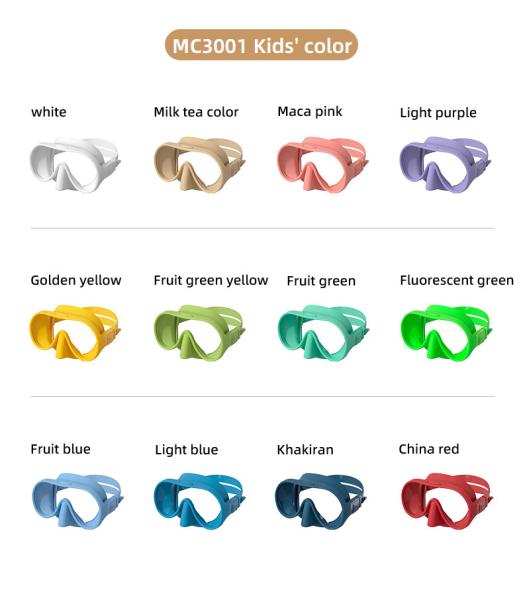 Liquid Silicon Kids Prescription Diving Goggles Face Snorkel Mask Frameless