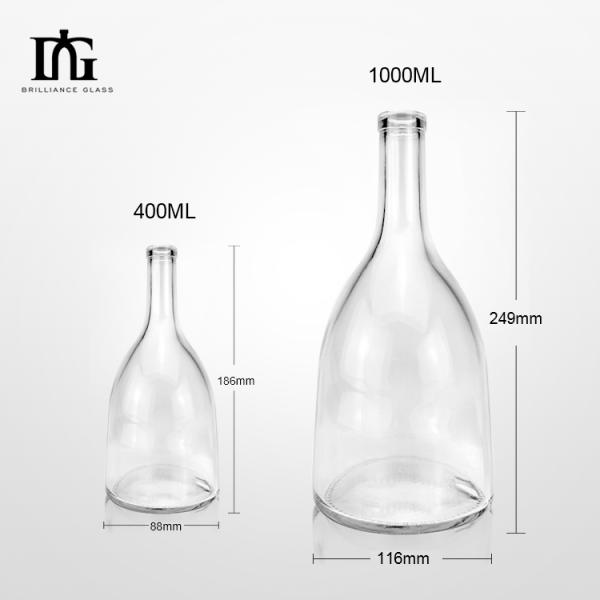 250ml/500ml/700ml/750ml Capacity Round Glass Liquor Bottle with CORK Sealing Type