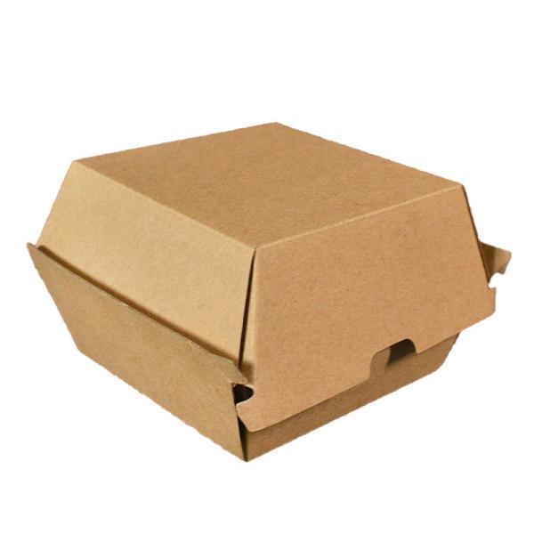 Kuaima Compostable Kraft Fast Food Paper Box For Burger Hamburger Takeaway