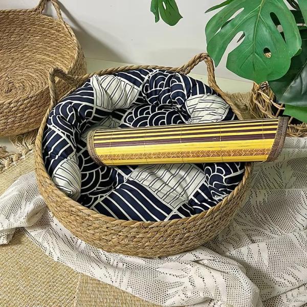 Removable Straw Pet Bed Warm Cat Rattan Bed Washable Four Seasons Universal
