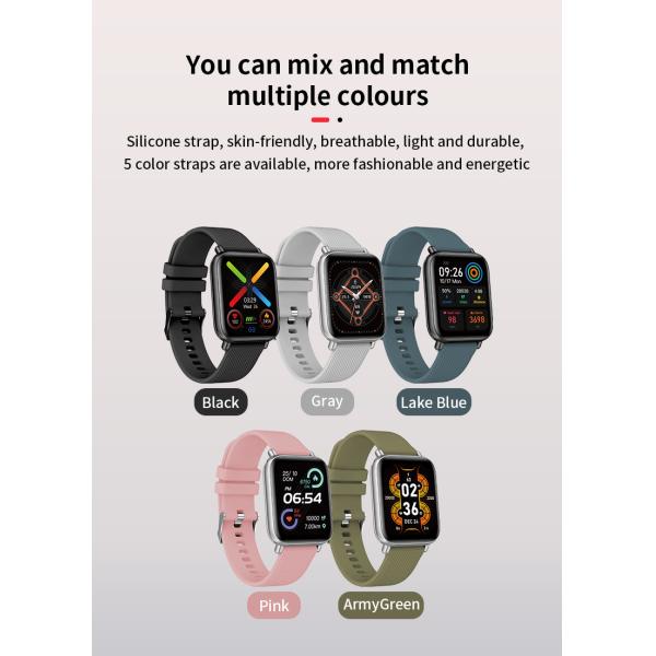 200mAh Fitness Tracking Smartwatch BLE5.0 Bluetooth Blood Pressure Monitoring