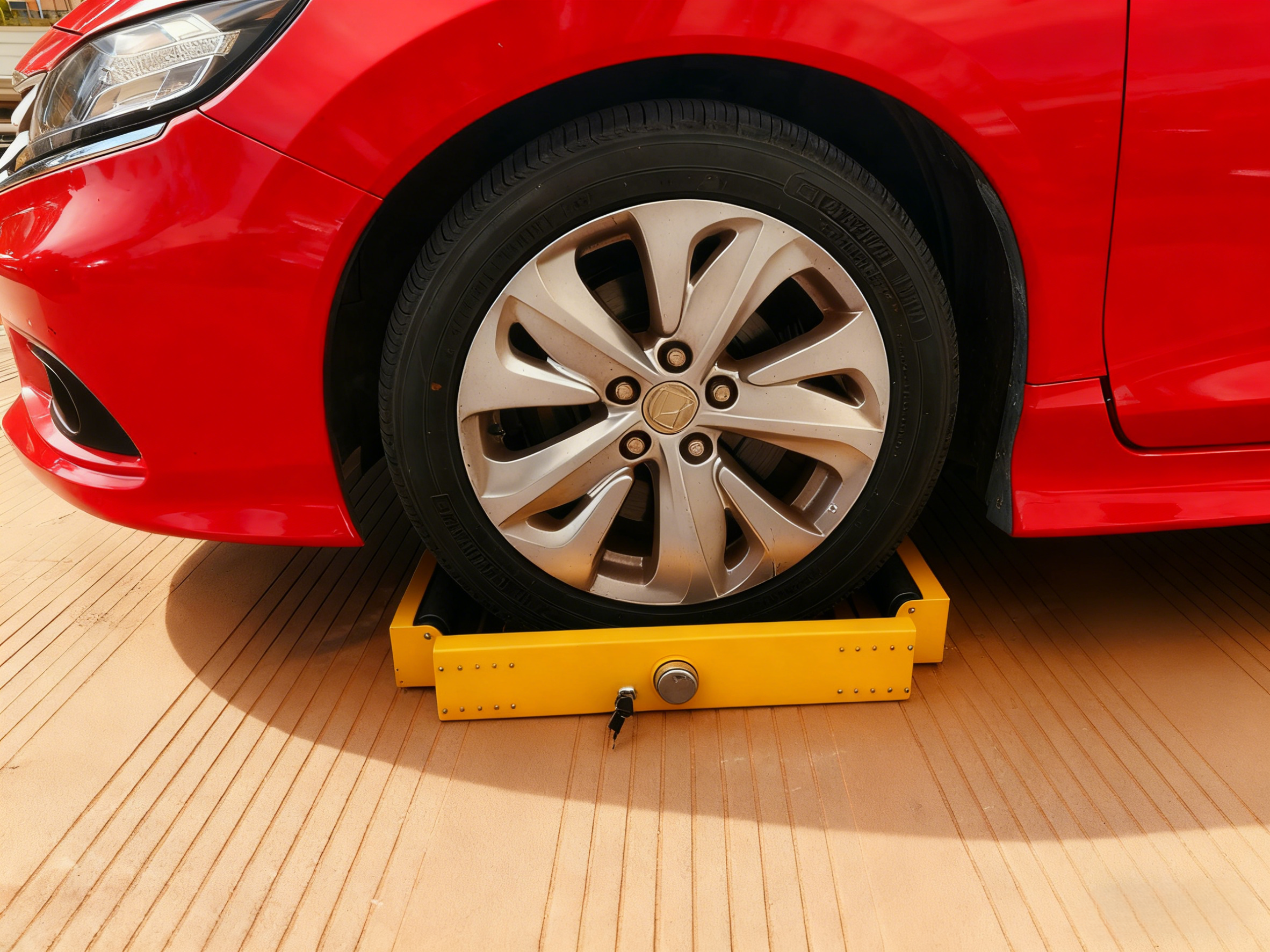 Aluminum Wheel Lock with Electrostatic Spraying and Rubber Friction Base for High-Security Anti-Theft Protection