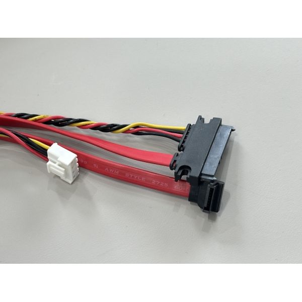 SATA data power connector cable harness, right angle 7+15 pin to 4 pin wire terminal, twisted power cable for server HDD SSD signal transmission customization
