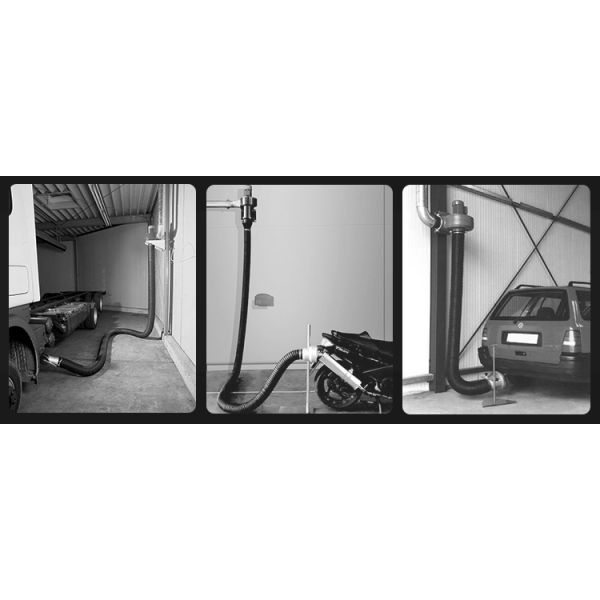 76mm 102mm Single Exhaust Extractor Vehicle Fume Exhaust Extraction System