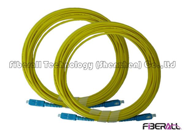3mm High Tensile SM Fiber Optic Cable , Single Mode Fiber Optic Cable Blue Connector