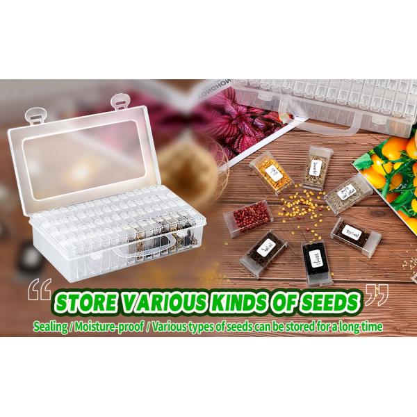 Plastic Seed Storage Box, Seeds Storage Organizer Container, Flower Seeds,Vegetable Seeds, Clover Seeds, Basil Seeds