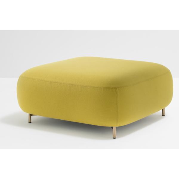 Buddy Pouf Modern Upholstered Stools Fabric Cover Powder White For Living Room