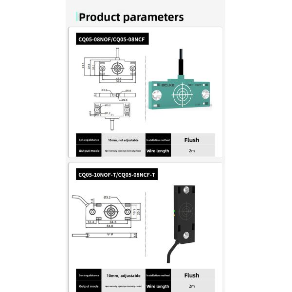 PBT Photovoltaic Polymer Capacitive Proximity Sensor For Plastic Detection