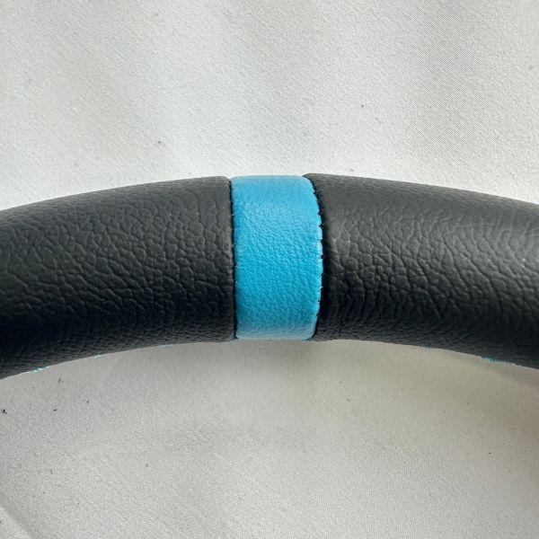 Blue Black 15 Inch Racing Steering Wheel 3 Spoke Flat Bottom ODM