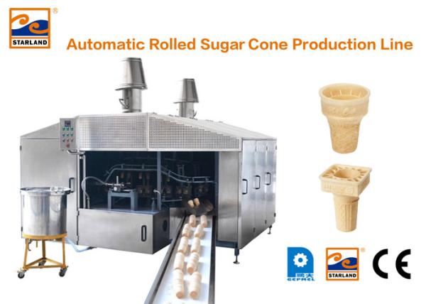Linha de produção automática do cone da bolacha sem dispositivo cronometrando 1.0hp 0.75kw