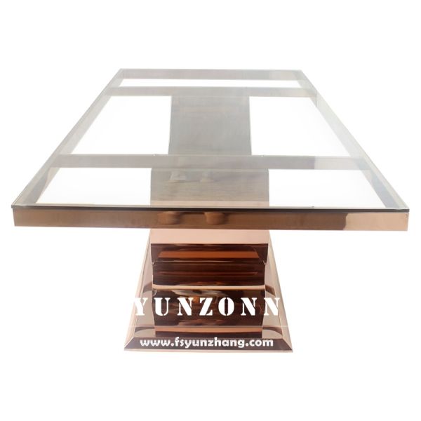 Couple Gold Stainless Steel Wedding Table for Bride and Groom Farmhouse Design Style for Hall or Apartment