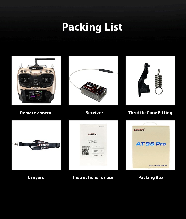 Ledi At9S Pro Model GPS Aircraft 12-Channel Remote Control Traversing Robot Drone Vehicle Plastic Fixed-Wing Drone Accessory