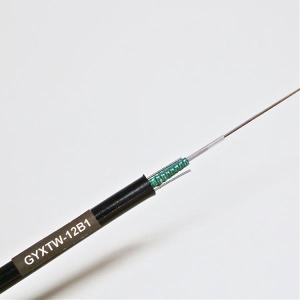 Durable Outdoor Fiber Optic Cable GYXTW with Central Loose Tube Structure, PE Outer Sheath, and Double-Sided Coated Plastic Steel Strip for Aerial and Duct Installation