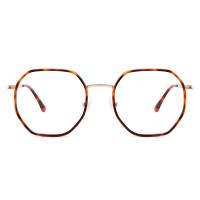 cadre optique en métal floral rond de lentille de 53mm pour l'anti bleu de femmes