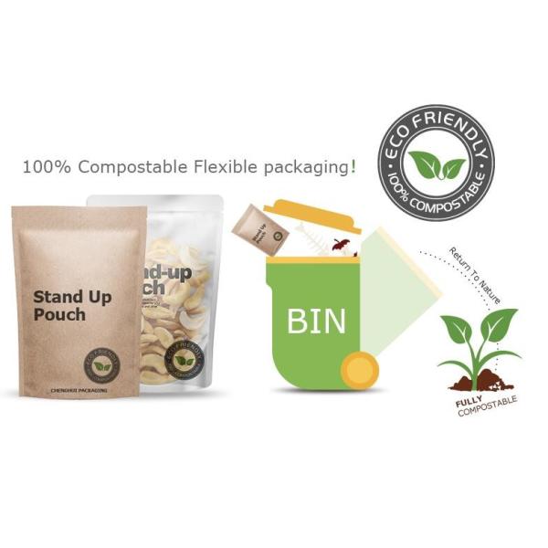 Сумки 250g 340g пластиковой еды Biodegradable упаковывая запечатывание 120 микронов сильное с молнией