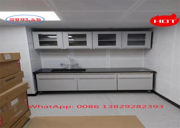 Chemical Resistant Laminate Lab Workbench with  Cabinets for Enhanced Safety
