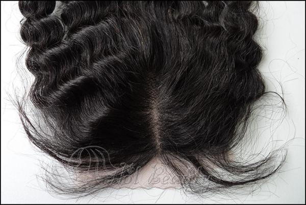 22# Micro Ring 5A Grade Lace Top Closure ，20 Inch Human Hair Weave