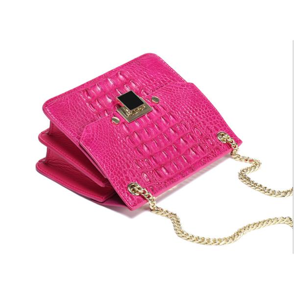2019 alligator leather one-shoulder cross small square bag fashion crocodile leather ladies bag