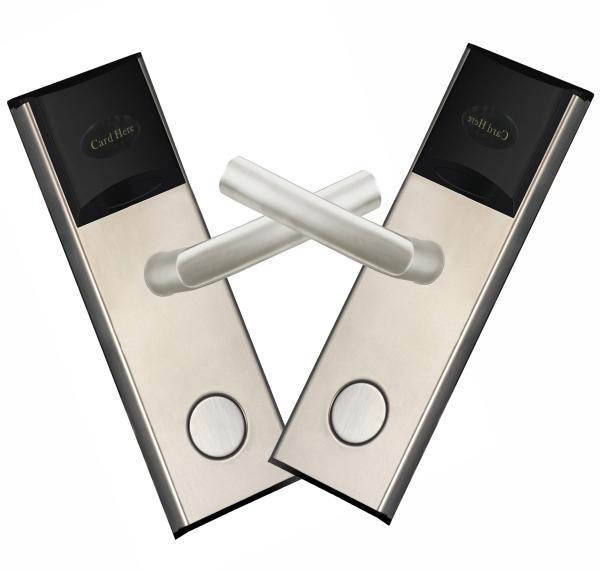 High Security Electronic Card Door Lock For Hotel Entrance 62.5mm Center Distance