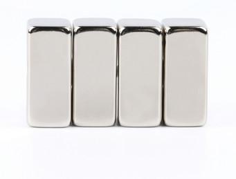 Custom Rare Earth Industrial Magnets Square Neodymium Magnets Silver Color