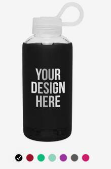 Clear Glass Water Bottles, Reusable Glass Juicing Bottles Protection Sleeve and Stainless Steel Leak Proof Lids