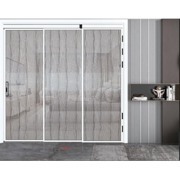 Esthétique Déplacer à gauche Porte en verre pliable en aluminium Porte en verre double