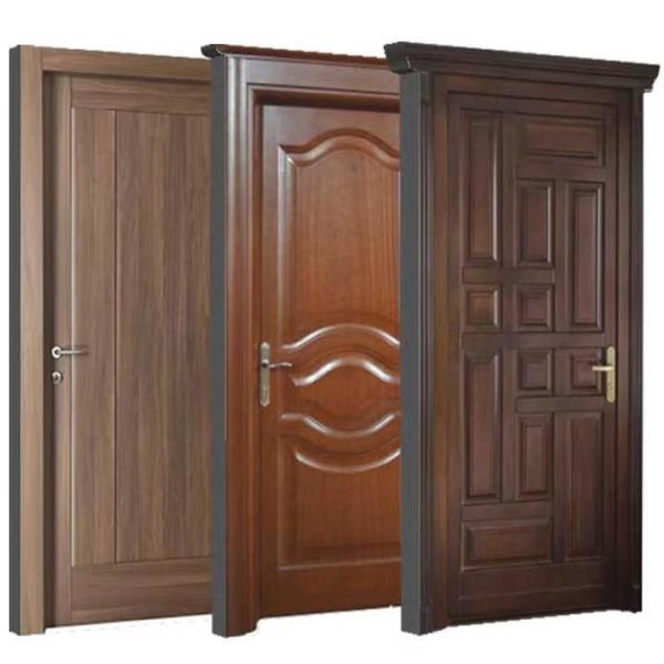 Fireproof MDF Wooden Door HDF ABS PVC WPC Mahogany Wood Entry Door