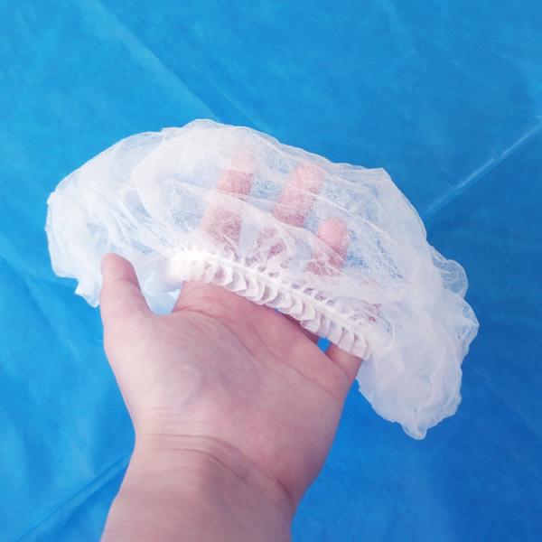 Disposable Non Woven Double Elastic Surgical Mob Cap / Medical Clip Cap / Non-Woven Head Bouffant Cap Hairnets