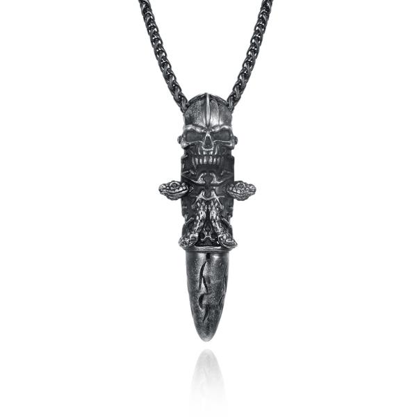 Skull Shape Stainless Steel and Gold Pendants Necklaces for Men Jewelry