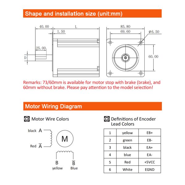 Lichua Nema 34 Closed Loop Stepper Motor Driver 6.8NM 1.2 Angle Step LCDA2260E+LC86H3114 Current 3A with 14mm Shaft Diameter